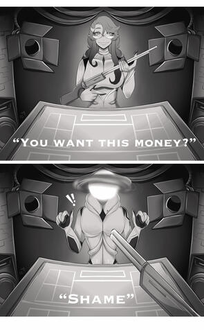 Characters + complex bg shaded sketch